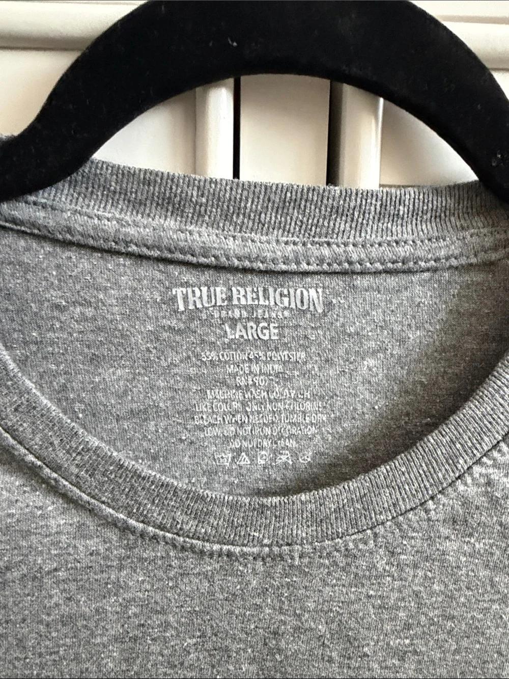 True Religion Men's Crew Neck Tee in Heather Gray